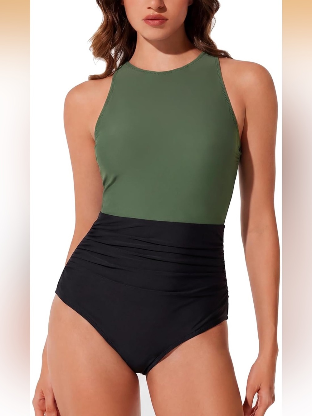 Tummy Control One Piece Swimsuit  High Neck Full Coverage Slimming 1685/5-1